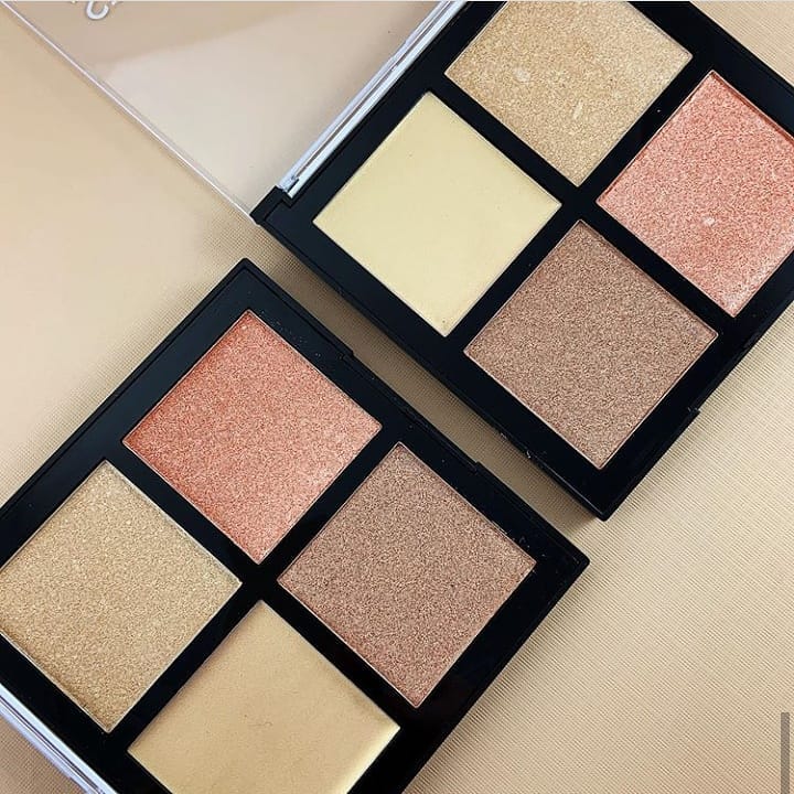 Kokie Cosmetics Strobing Palette #Get the Glow 21g ไฮไลท์พาเลท 4 หลุมใหญ่ เนื้อไฮไลท์ 2 แบบ ทั้งแบบครีม และแบบฝุ่น ในพาเลทเดียว